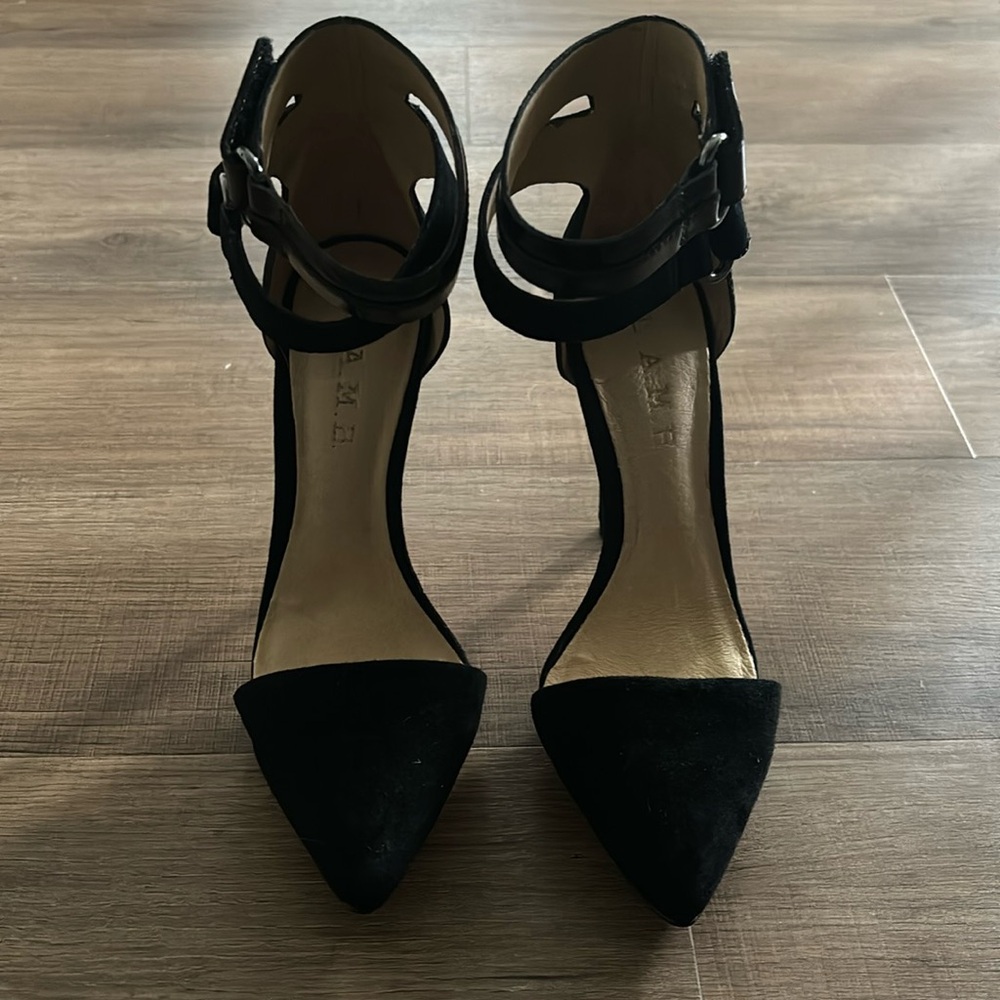 LAMB Black Suede High Heels